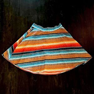 Unique Vintage Multicolor Striped Skirt